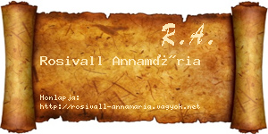 Rosivall Annamária névjegykártya