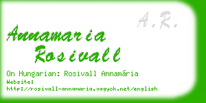 annamaria rosivall business card